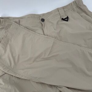 Columbia Omni-Shade Mens 38x30 Convertible Cargo Pants Khaki Tan Nylon Ripstop